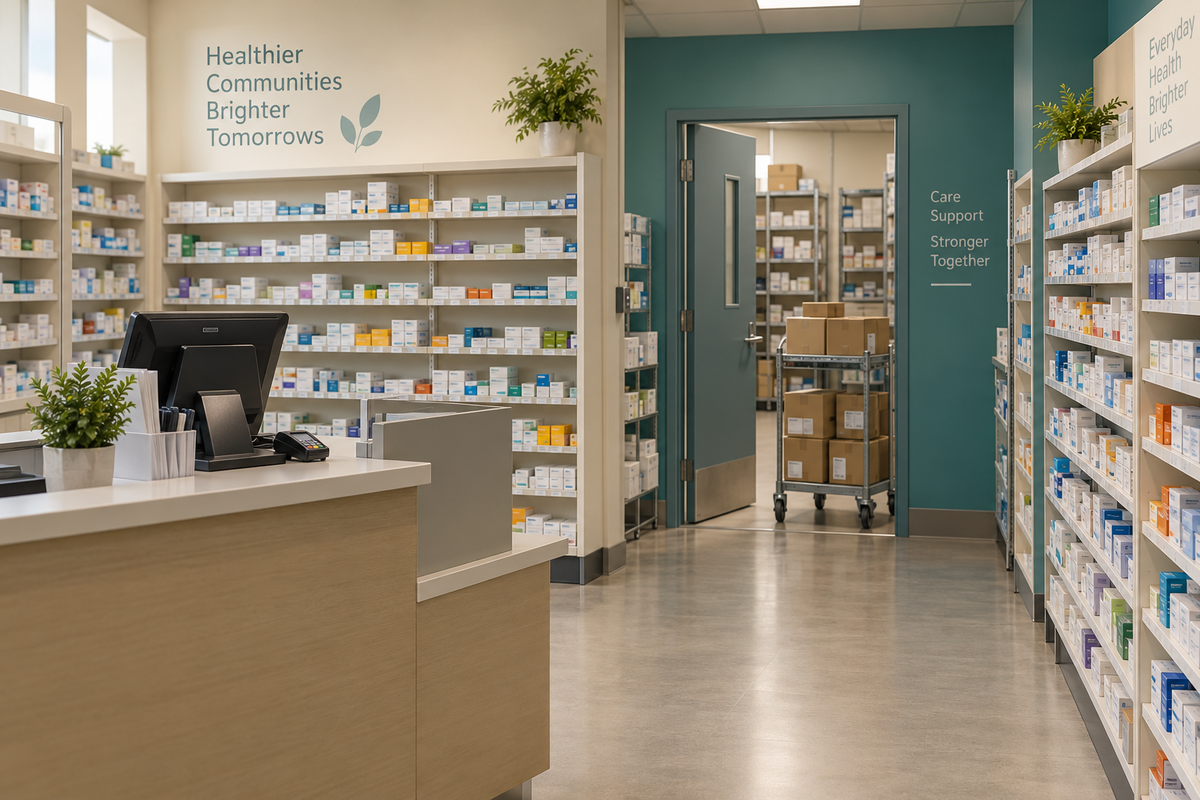 Pharmacy networks combine retail locations with stock operations Pharmacy networks combine retail locations with stock operations